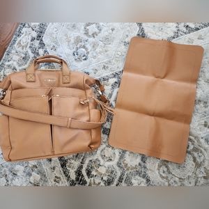 LILY JADE VEGAN CAROLINE DIAPERBAG WITH VEGAN CHANGING PAD-EXTRA SHOULDER STRAP